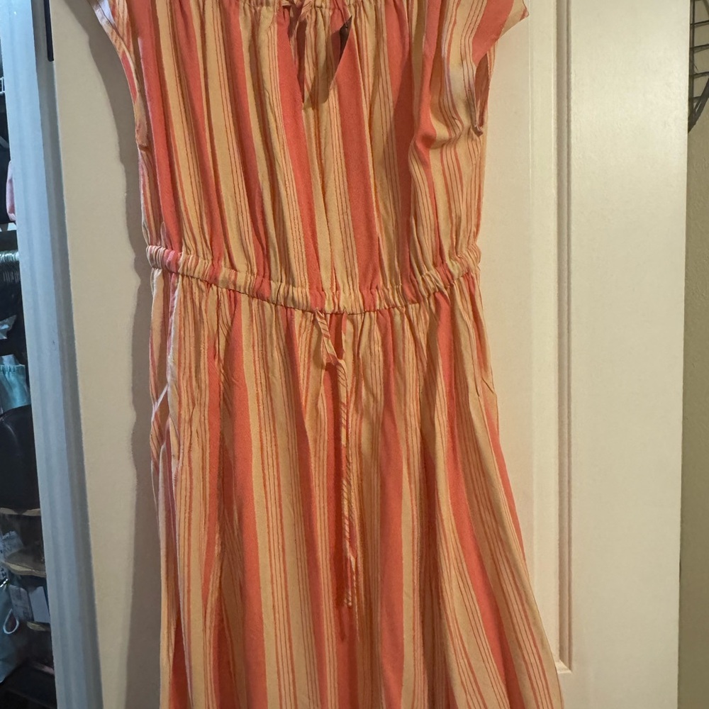 Torrid Coral and Cream Striped Dress
